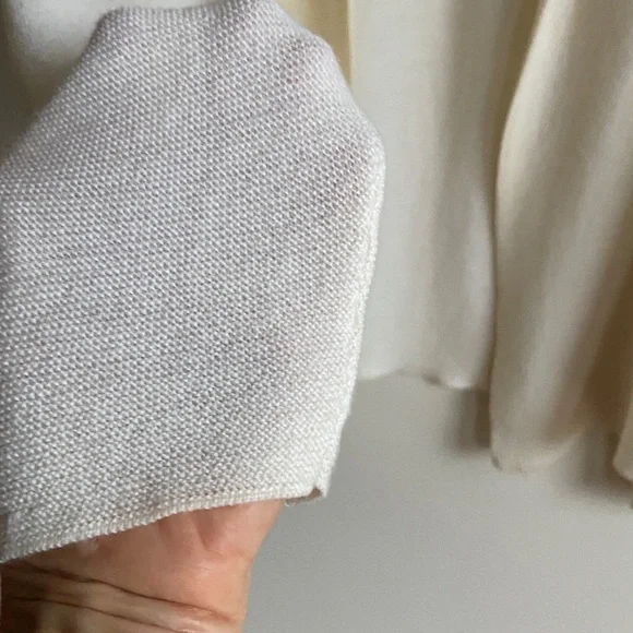 Eileen Fisher Open Front Ivory Women's  Merino Wool Cardigan M - Picture 6 of 15